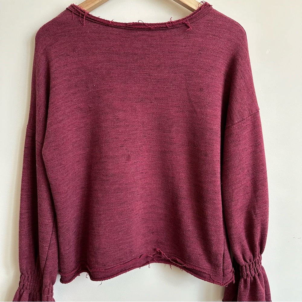 Lazy Sundays Distressed Sweater With Cinch Sleeve… - image 5
